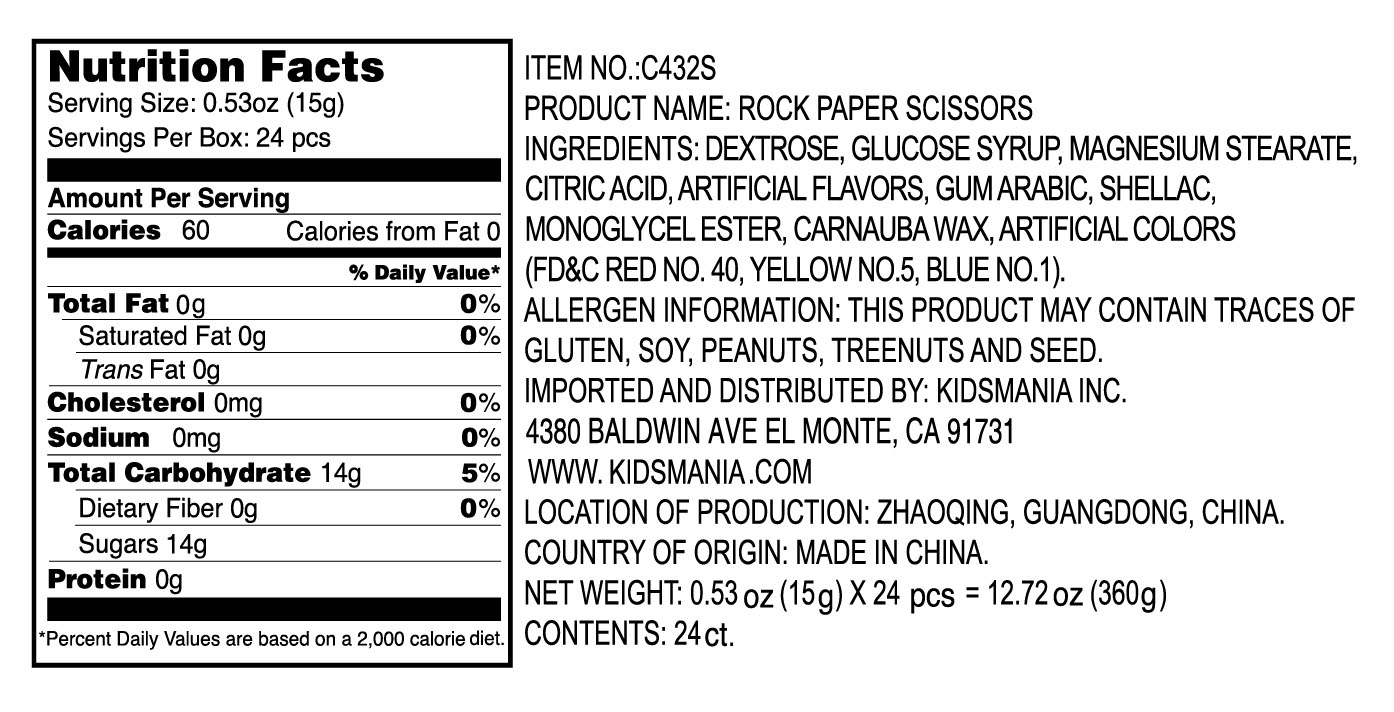 Kidsmania Rock Paper Scissors, Candy Filled - 0.53 oz